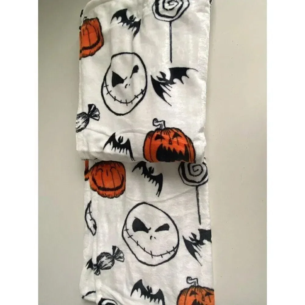 Nightmare Before Christmas Plush Throw Blanket 50X70” Jack Skellington Pumpkin‎